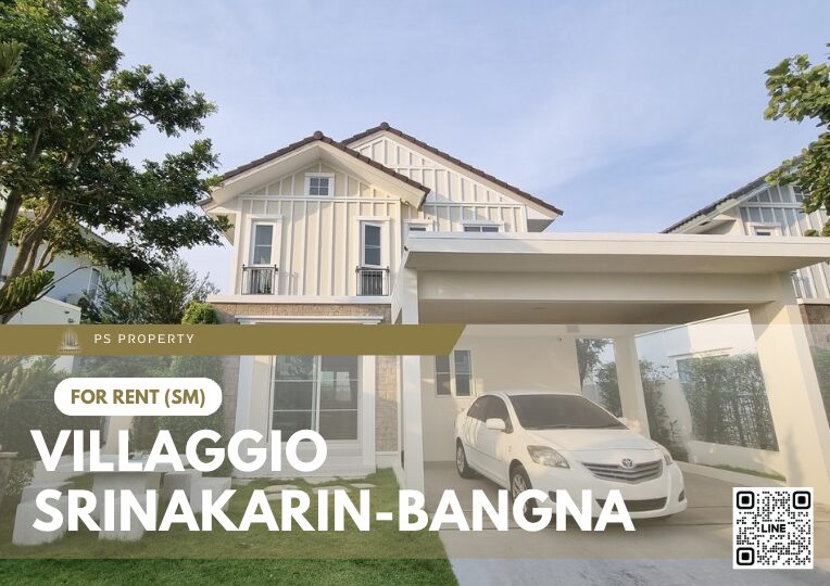 PS77891 – House Near MRT Si Bearing Station For Rent , at Villaggio Srinakarin-Bangna