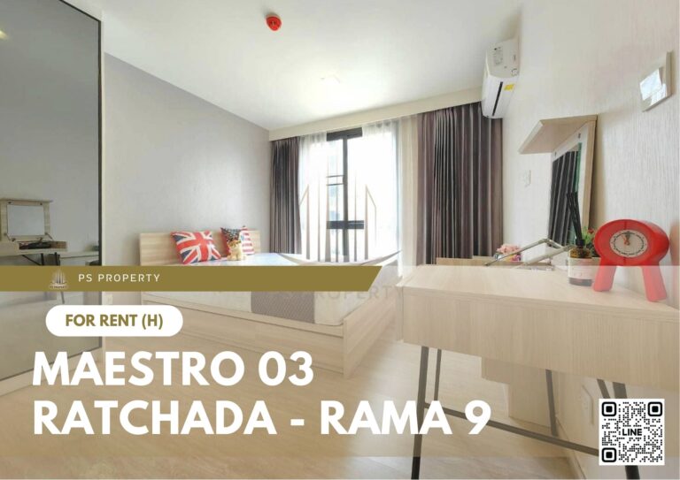 PS28479 – Condo Near MRT Phra Ram 9 Station For Rent , Two bedroom unit at Maestro 03 Ratchada – Rama 9