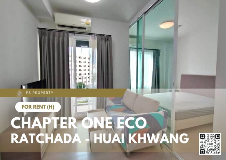 PS80132 – Condo Near MRT HUAIKHWANG Station For Rent , One bedroom unit at Chapter One Eco Ratchada – Huai Khwang