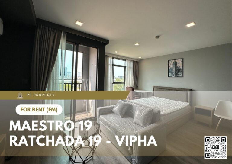 PS82076 – Condo Near MRT Ratchadaphisek Station For Rent , One bedroom unit at Maestro 19 Ratchada 19 – Vipha