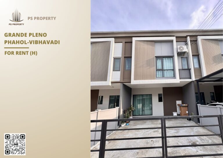 PS87069 – House Near SRT Rangsit Station For Rent , at Grande Pleno Phahol-Vibhavadi