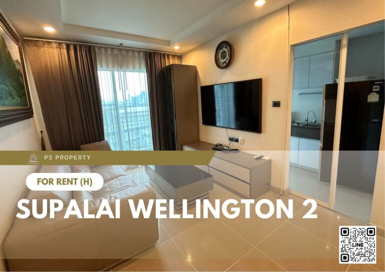 PS90183 – Condo Near MRT Thailand Cultural Centre Station For Rent , Two bedroom unit at Supalai Wellington 2