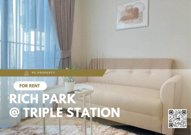 PS34016 – Condo Near ARL Hua Mak Station For Rent , One bedroom unit at Rich Park @ Triple Station
