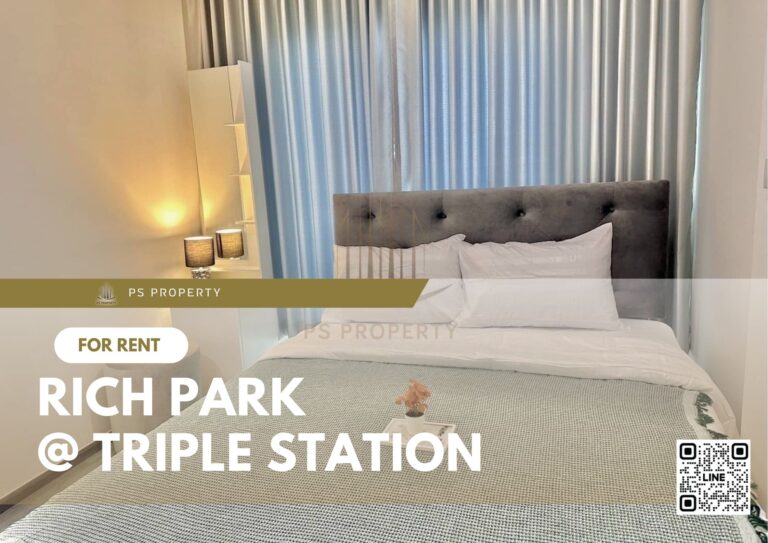 PS28992 – Condo Near ARL Hua Mak Station For Rent , One bedroom unit at Rich Park @ Triple Station