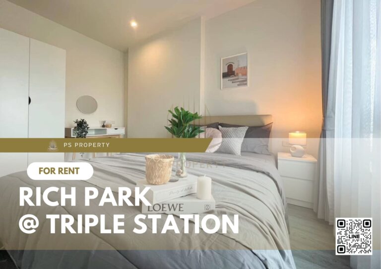 PS23585 – Condo Near ARL Hua Mak Station For Rent , One bedroom unit at Rich Park @ Triple Station