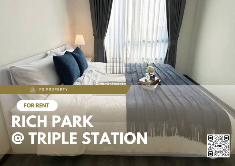 PS14434 – Condo Near ARL Hua Mak Station For Rent , One bedroom unit at Rich Park @ Triple Station