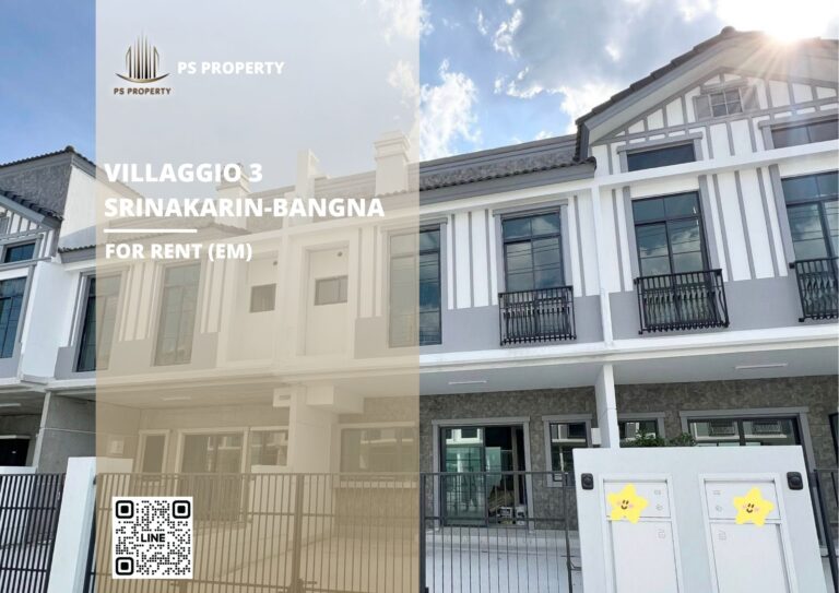 PS106730 – House Near MRT Si Bearing Station For Rent , at Villaggio 3 Srinakarin-Bangna
